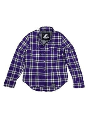 SPEED & STRENGTH Smokin Aces Purple Plaid Flannel Motorcycle Jacket Womens 2XL